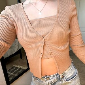 Cropped Sweater 2 Piece Sweater Set.